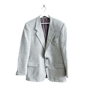 Arnold Palmer Mens Tweed Wool Herringbone Sport Coat Blazer Jacket Green Size 42